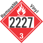 Flammable Class 3 UN2227 Removable Vinyl DOT Placard