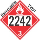 Flammable Class 3 UN2242 Removable Vinyl DOT Placard
