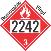 Flammable Class 3 UN2242 Removable Vinyl DOT Placard