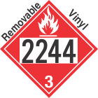 Flammable Class 3 UN2244 Removable Vinyl DOT Placard