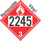 Flammable Class 3 UN2245 Removable Vinyl DOT Placard