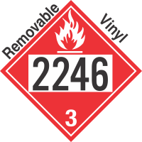 Flammable Class 3 UN2246 Removable Vinyl DOT Placard