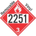Flammable Class 3 UN2251 Removable Vinyl DOT Placard
