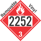 Flammable Class 3 UN2252 Removable Vinyl DOT Placard