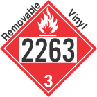 Flammable Class 3 UN2263 Removable Vinyl DOT Placard