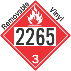 Flammable Class 3 UN2265 Removable Vinyl DOT Placard