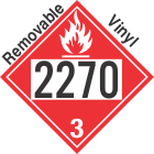Flammable Class 3 UN2270 Removable Vinyl DOT Placard