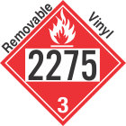 Flammable Class 3 UN2275 Removable Vinyl DOT Placard