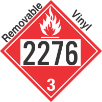 Flammable Class 3 UN2276 Removable Vinyl DOT Placard