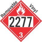 Flammable Class 3 UN2277 Removable Vinyl DOT Placard