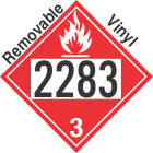 Flammable Class 3 UN2283 Removable Vinyl DOT Placard