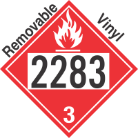 Flammable Class 3 UN2283 Removable Vinyl DOT Placard