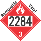 Flammable Class 3 UN2284 Removable Vinyl DOT Placard