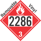 Flammable Class 3 UN2286 Removable Vinyl DOT Placard
