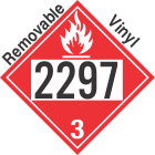 Flammable Class 3 UN2297 Removable Vinyl DOT Placard