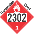 Flammable Class 3 UN2302 Removable Vinyl DOT Placard