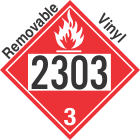 Flammable Class 3 UN2303 Removable Vinyl DOT Placard