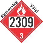Flammable Class 3 UN2309 Removable Vinyl DOT Placard