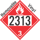 Flammable Class 3 UN2313 Removable Vinyl DOT Placard