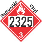 Flammable Class 3 UN2325 Removable Vinyl DOT Placard