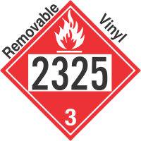 Flammable Class 3 UN2325 Removable Vinyl DOT Placard