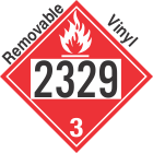 Flammable Class 3 UN2329 Removable Vinyl DOT Placard