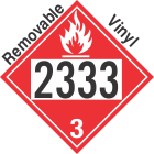Flammable Class 3 UN2333 Removable Vinyl DOT Placard