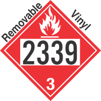 Flammable Class 3 UN2339 Removable Vinyl DOT Placard