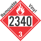 Flammable Class 3 UN2340 Removable Vinyl DOT Placard