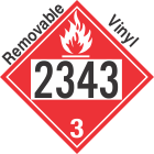 Flammable Class 3 UN2343 Removable Vinyl DOT Placard