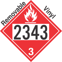 Flammable Class 3 UN2343 Removable Vinyl DOT Placard