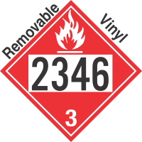 Flammable Class 3 UN2346 Removable Vinyl DOT Placard