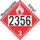 Flammable Class 3 UN2356 Removable Vinyl DOT Placard