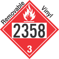 Flammable Class 3 UN2358 Removable Vinyl DOT Placard