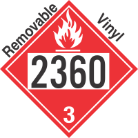 Flammable Class 3 UN2360 Removable Vinyl DOT Placard