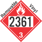 Flammable Class 3 UN2361 Removable Vinyl DOT Placard