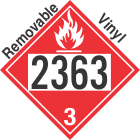 Flammable Class 3 UN2363 Removable Vinyl DOT Placard