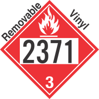 Flammable Class 3 UN2371 Removable Vinyl DOT Placard