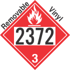 Flammable Class 3 UN2372 Removable Vinyl DOT Placard