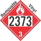 Flammable Class 3 UN2373 Removable Vinyl DOT Placard