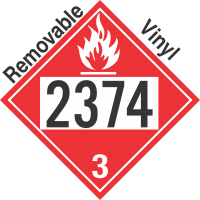 Flammable Class 3 UN2374 Removable Vinyl DOT Placard