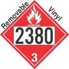 Flammable Class 3 UN2380 Removable Vinyl DOT Placard
