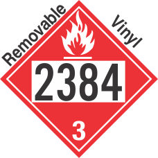 Flammable Class 3 UN2384 Removable Vinyl DOT Placard