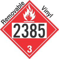 Flammable Class 3 UN2385 Removable Vinyl DOT Placard