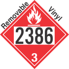 Flammable Class 3 UN2386 Removable Vinyl DOT Placard