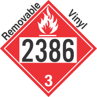 Flammable Class 3 UN2386 Removable Vinyl DOT Placard