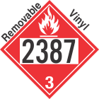 Flammable Class 3 UN2387 Removable Vinyl DOT Placard