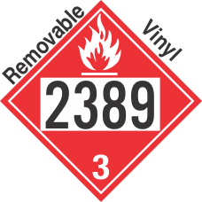 Flammable Class 3 UN2389 Removable Vinyl DOT Placard