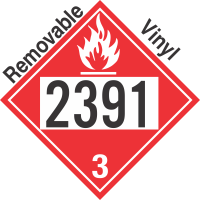 Flammable Class 3 UN2391 Removable Vinyl DOT Placard