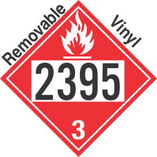 Flammable Class 3 UN2395 Removable Vinyl DOT Placard